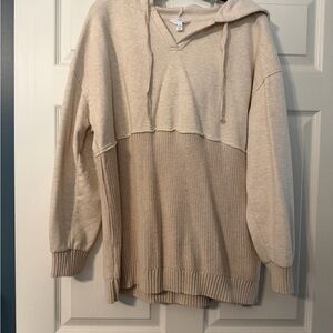 NWOT! Cozy Cream Hooded Sweater